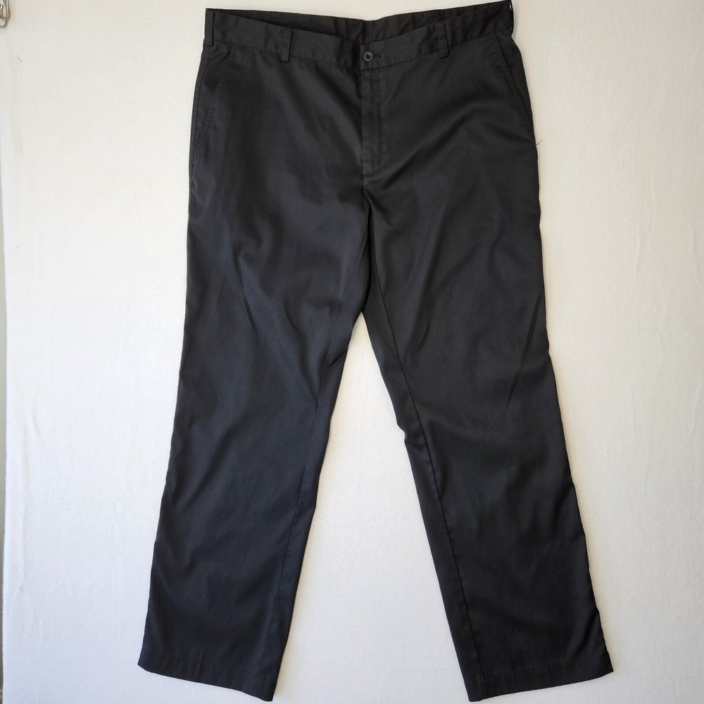 Nike Dri-Fit Dress Pants Men's 38x32 Black Straight Formal Golf Flat Front Used
